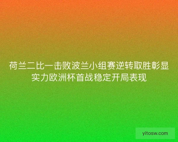 荷兰二比一击败波兰小组赛逆转取胜彰显实力欧洲杯首战稳定开局表现