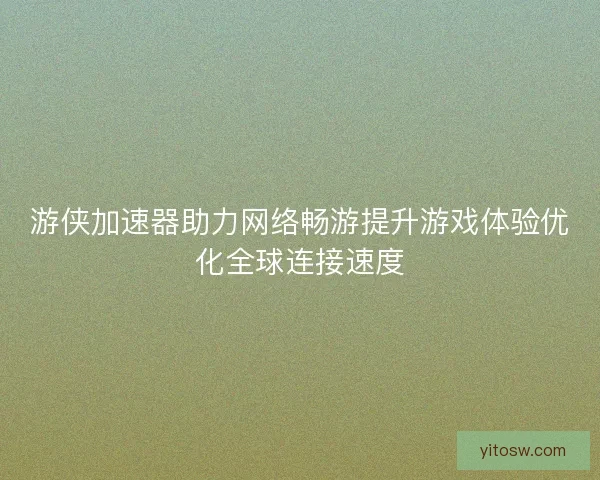 游侠加速器助力网络畅游提升游戏体验优化全球连接速度